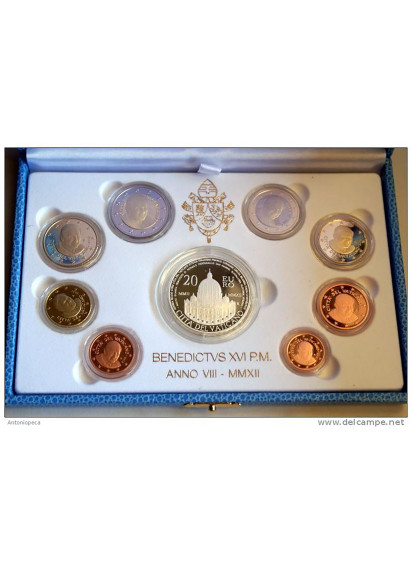 2012 Papa Benedetto XVI Divisionale Fondo Specchio Con Moneta da 20 Euro